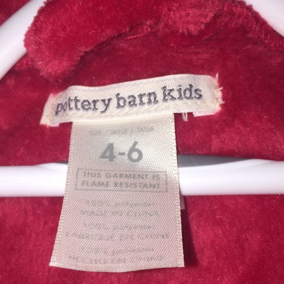 Pottery Barn Kids Robe Housecoat Children's Monogrammed Parker Size 4-6 Red - Picture 8 of 11